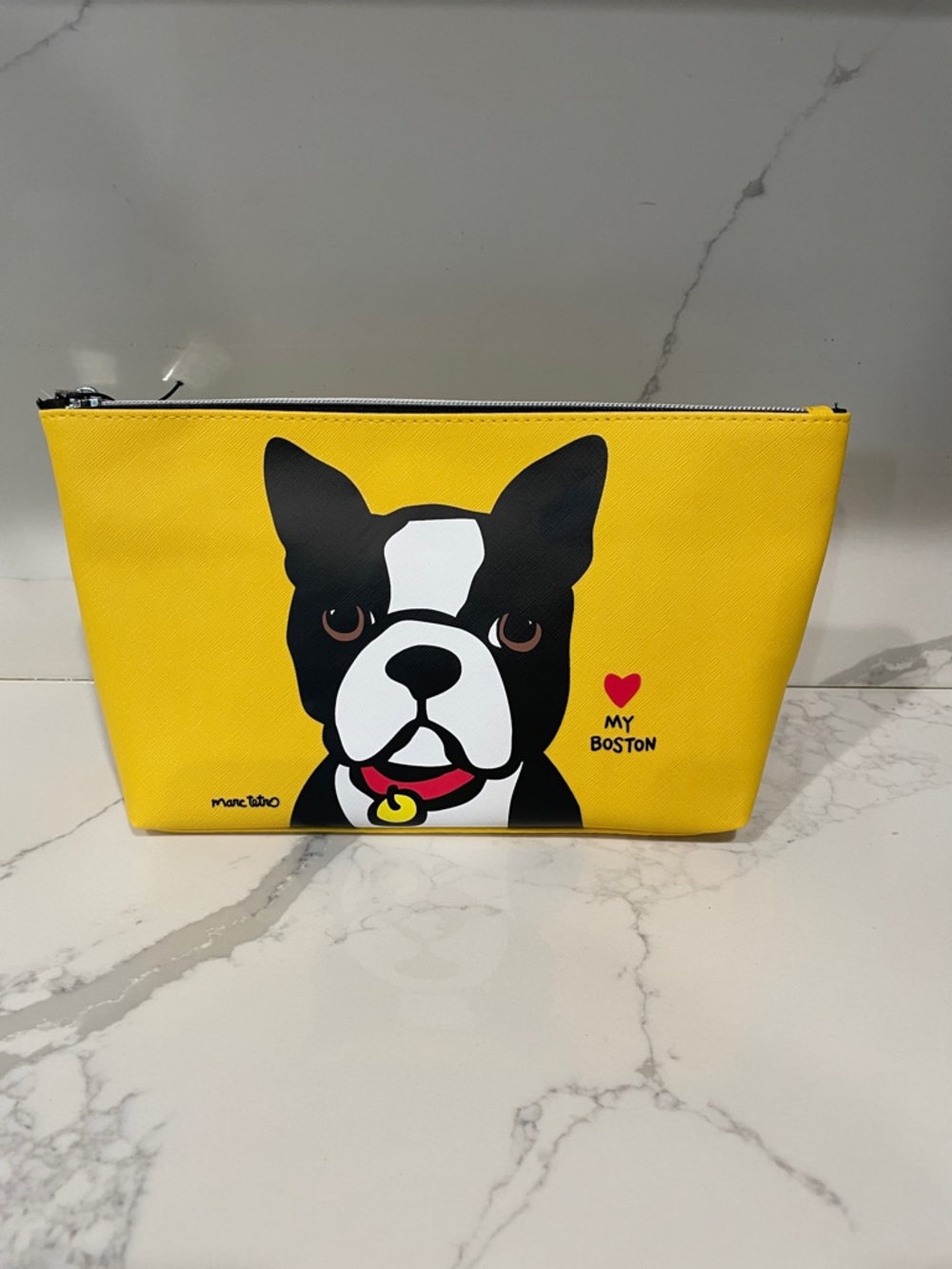 Marc Tetro Yellow 'My Boston' Cosmetic Pouch Set of 2 - Picture 2 of 12